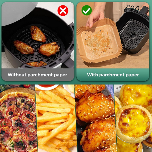 Square Air Fryer Disposable Paper Liner (50 Pcs Set / 160mmx45mm)