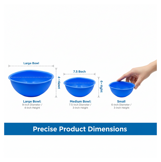 BPA Free Plastic Bowl Set for Cereal Salad Rice Soup Pasta Snack 3 Pc