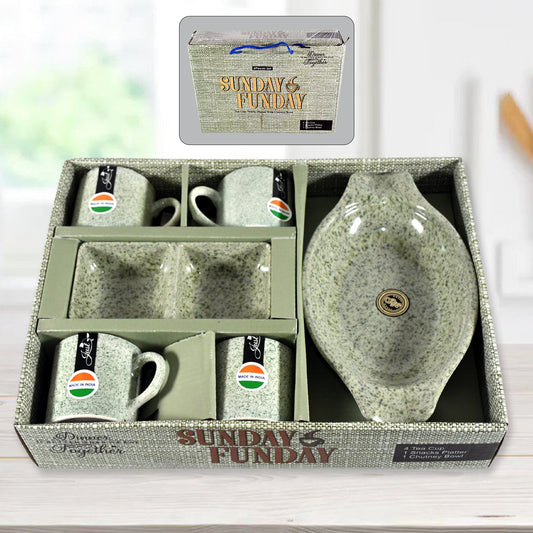 Sunday Funday 6-Piece Tea Set – Platter & Dual Bowl