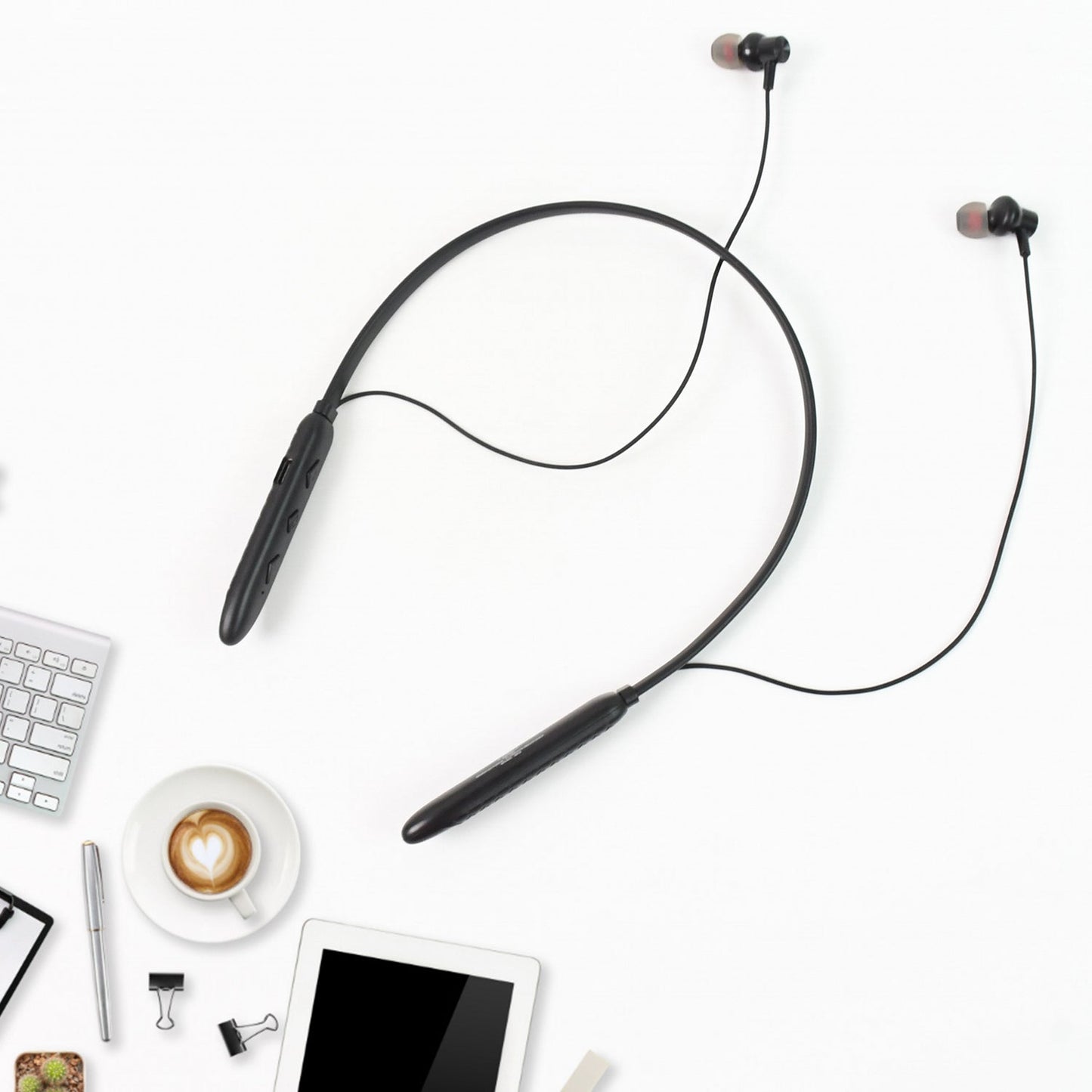 Bluetooth Wireless Neckband Earphones, 40H Playtime, IPX Water-Resistant, High Bass