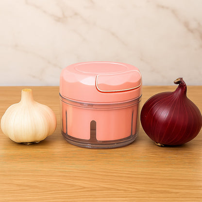 Manual Mini Food Processor Vegetable Chopper Hand Pull String Onion Chopper (1 Pc)