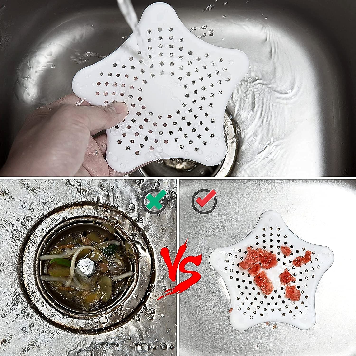 Star Shape Silicone Drain Filter 