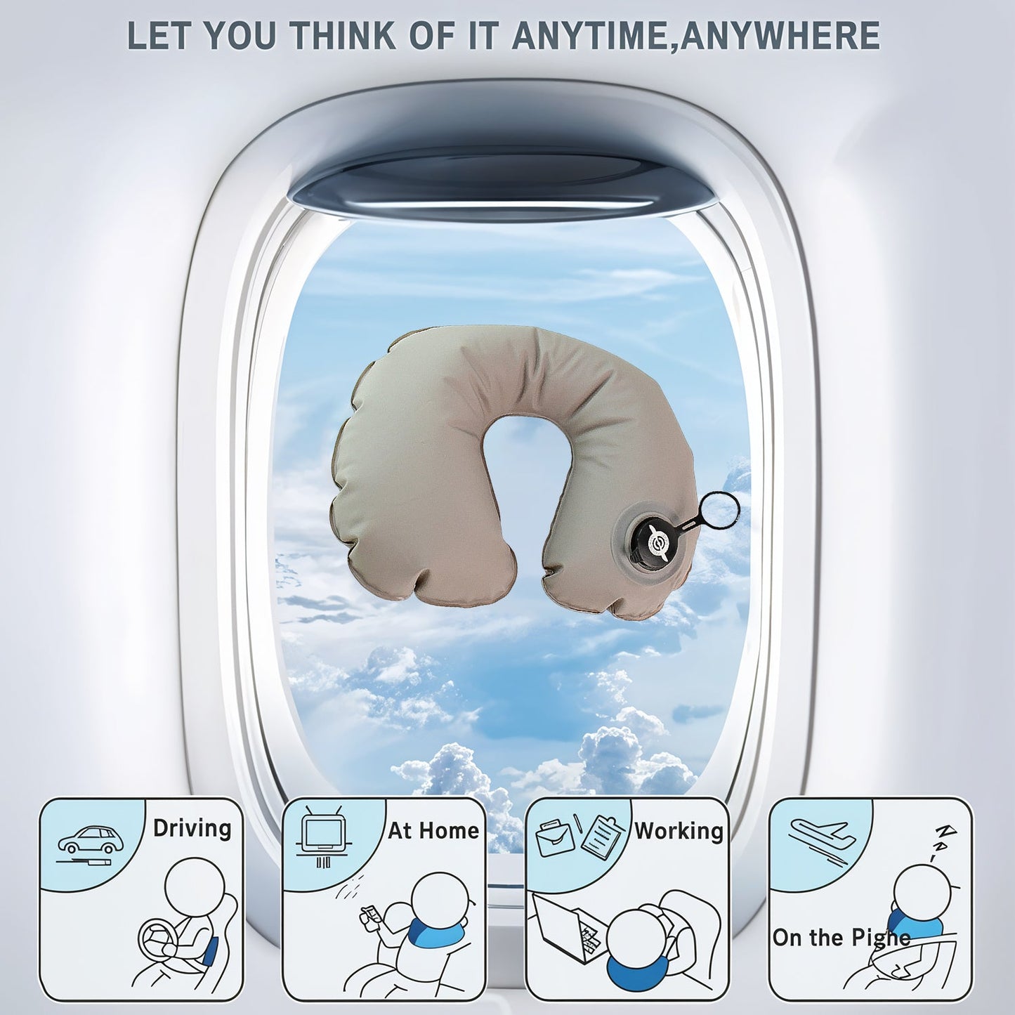Premium Quality Inflatable Travel Neck Pillow (1 Pc)