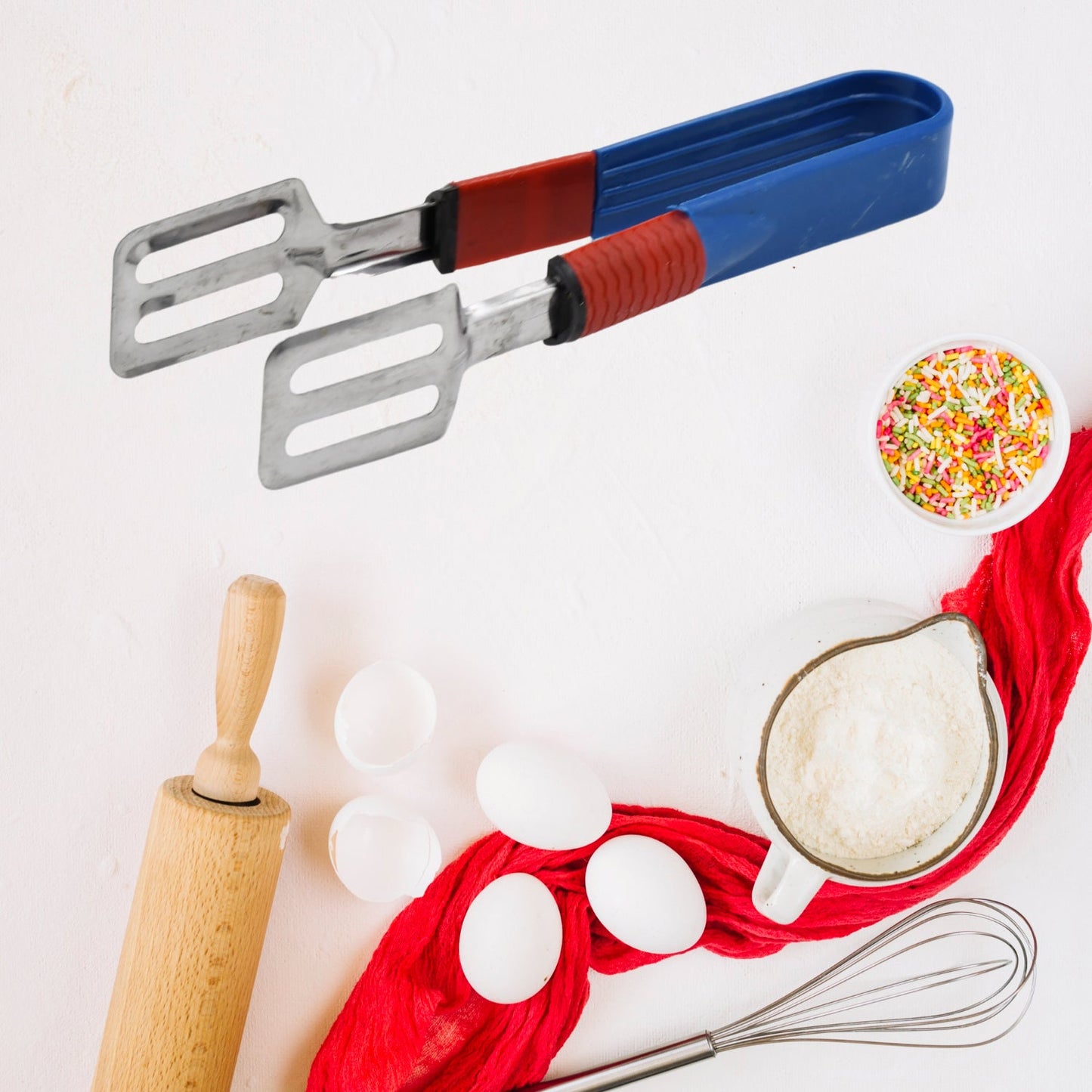 Stainless Steel Multipurpose Utility Tong / Serving Food Tongs  (2 Pcs Set)