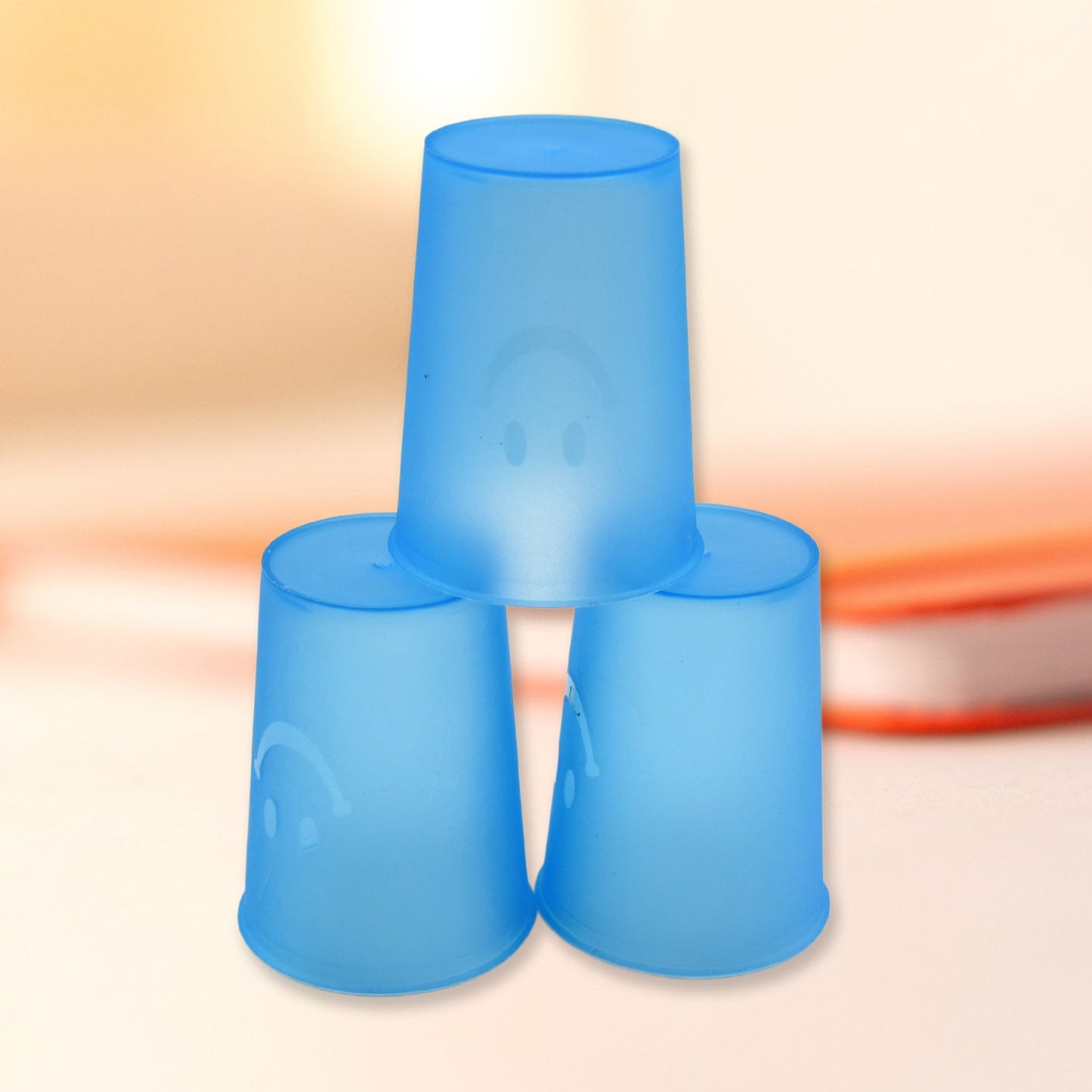 Reusable Plastic Drinking Tumblers - 4-Piece Transparent Water Cup Set