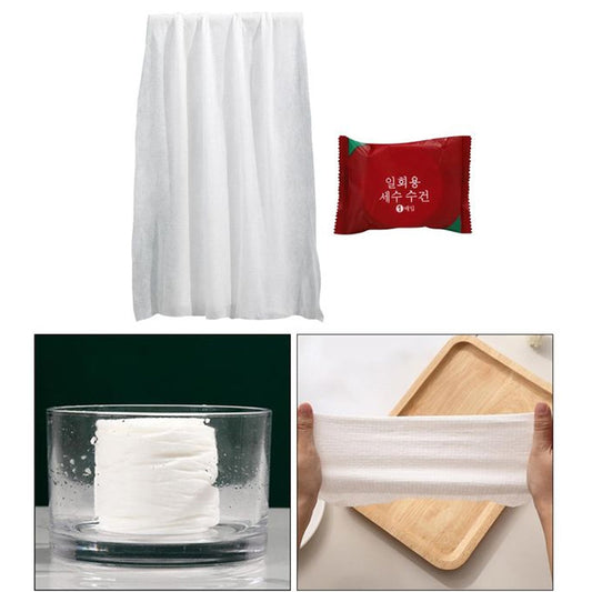 Compressed Towels Portable Disposable Compressed Cotton Coin Tissue Towel for Travel (30x25 Cm)