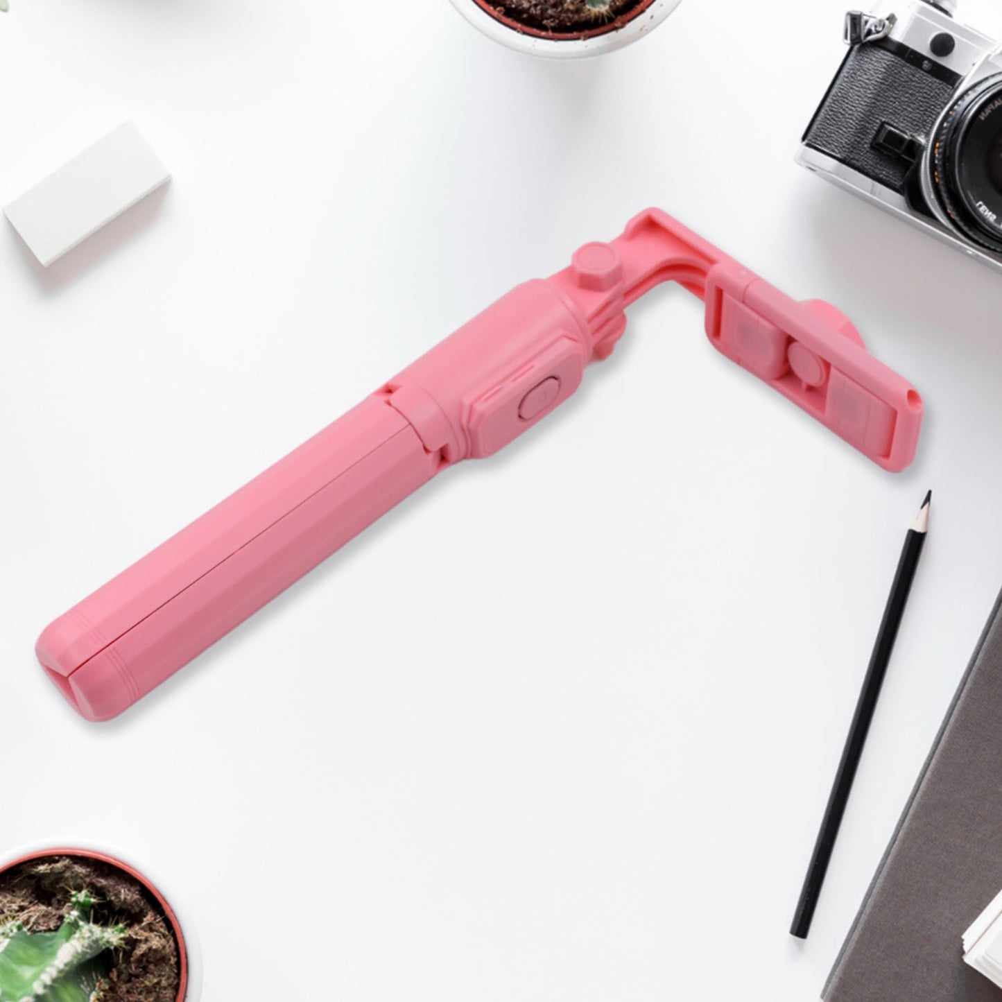 Portable Foldable Selfie Stick with Remote Control, YouTuber Video Recording (1 Pc)