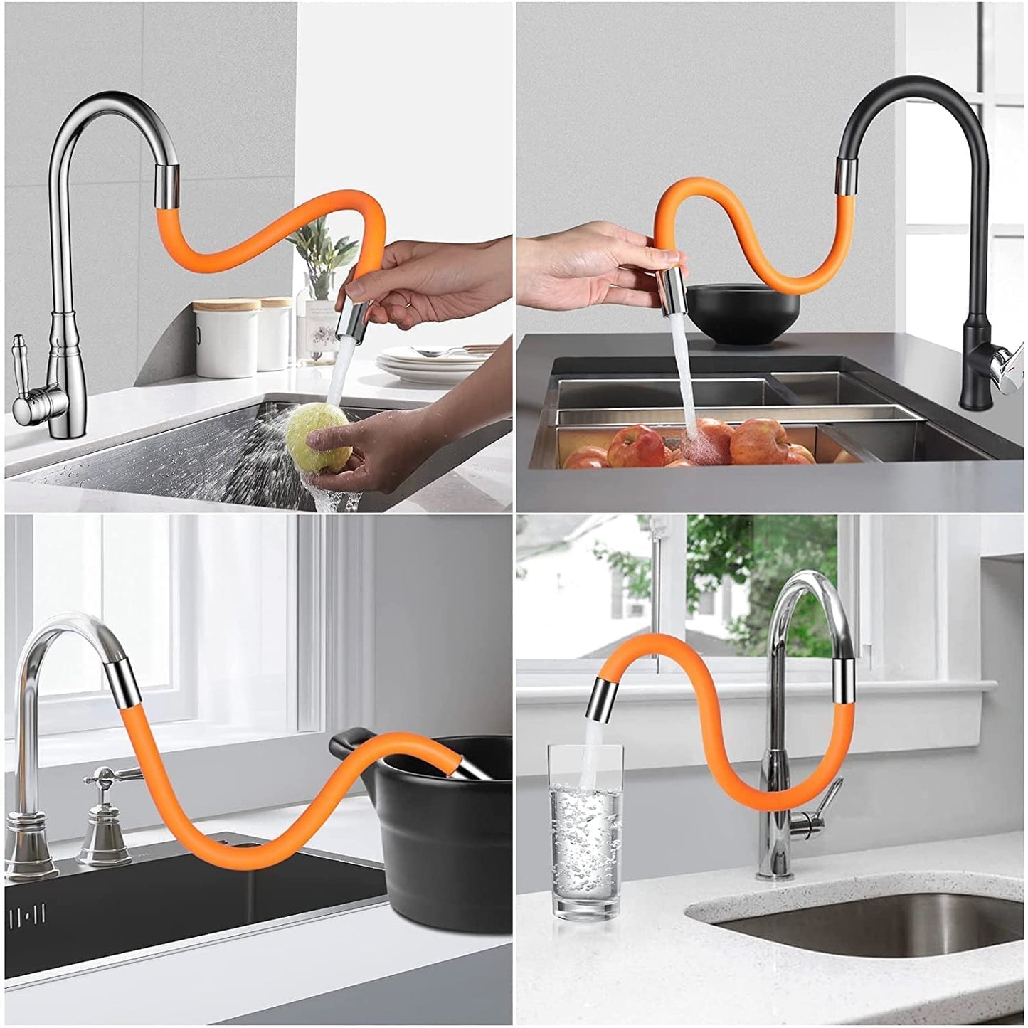 Flexible Water Tap Extender - 360° Adjustable Foaming Extension Tube Connector (46cm)