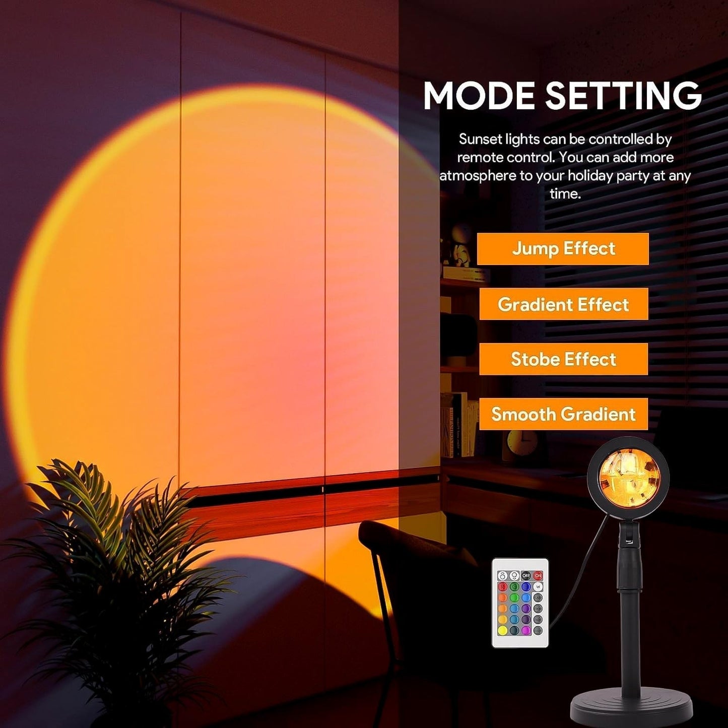 Multi Colors Sunset Lamp, Sunset Projection Lamp LED Night Lights
