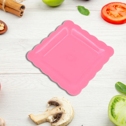 Square Plastic Dinner Plate Snacks Breakfast Serving Trays Home School  8 Pc Set