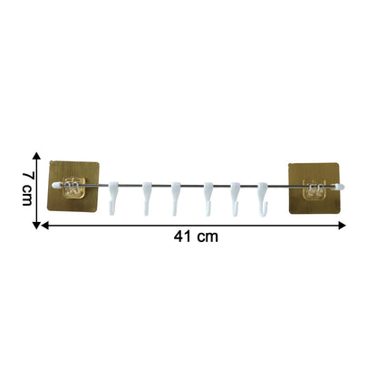 Wall Mounted Adhesive Kitchen Utility Hook Rack (1 Set)