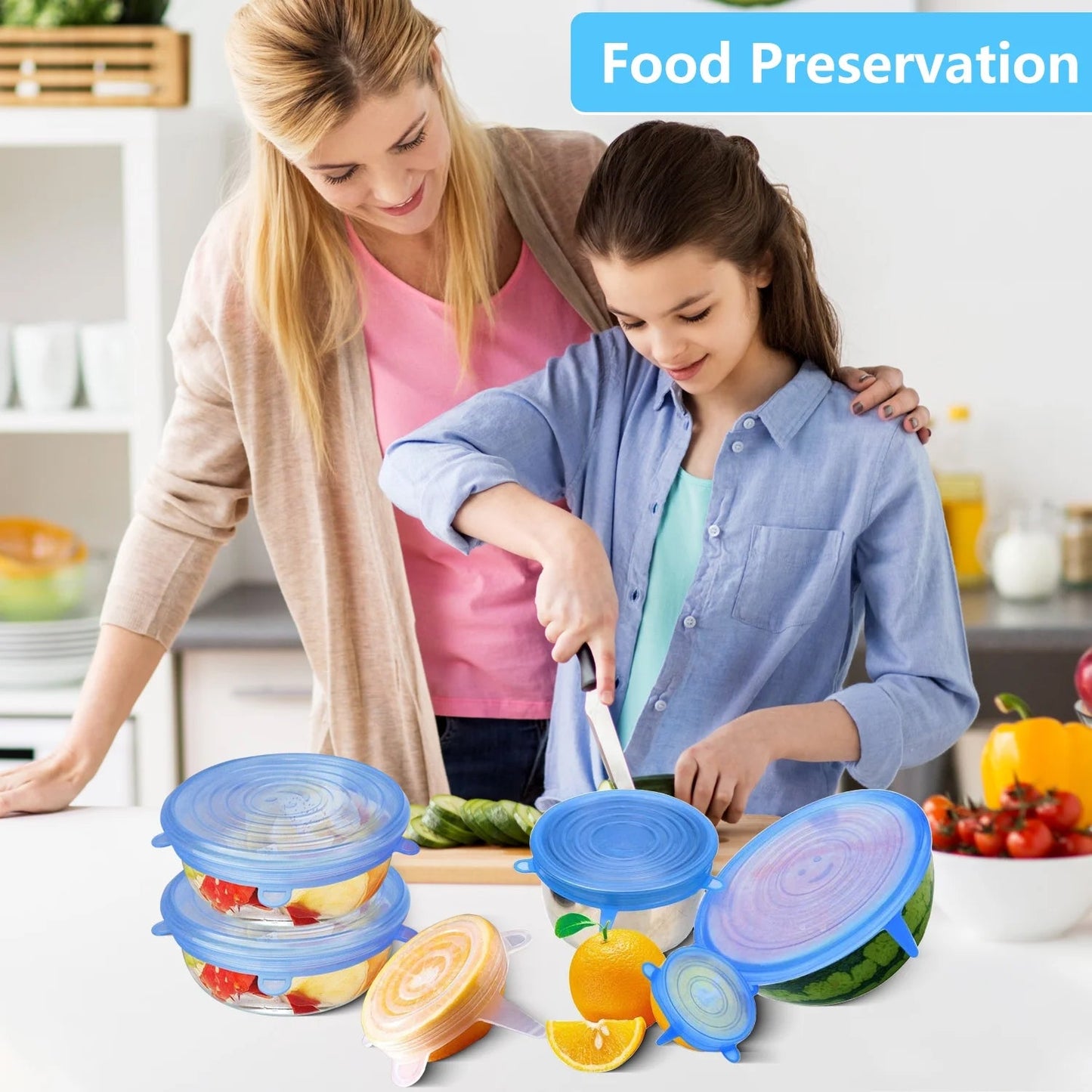 Reusable Silicone Stretch Lids 4 Piece Set