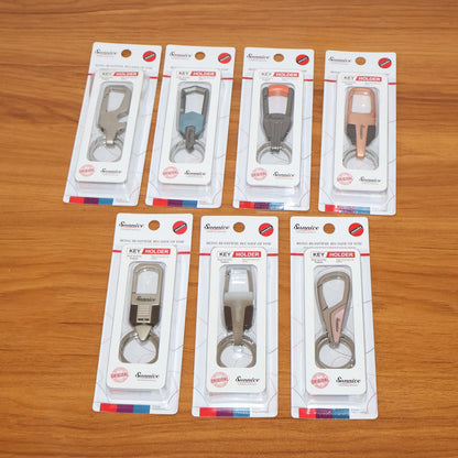 Premium Heavy-Duty Metal Keychain with Carabiner Clip (1 Pc / Assorted Design)