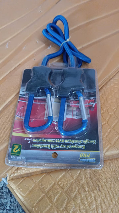Carabiner Bungee Cord with Hook for Luggage & Bags (1 Pc / Mix Color)