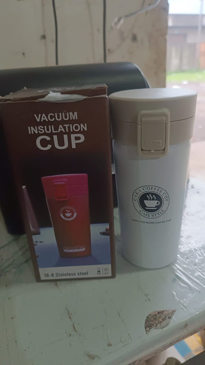 Stainless Steel Vacuum Insulated Coffee Flask with Flip Lock Lid (400ML / 1 Pc)