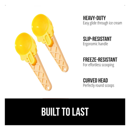 2-Piece Plastic Ice Cream & Watermelon Scooper with Trigger Dipper