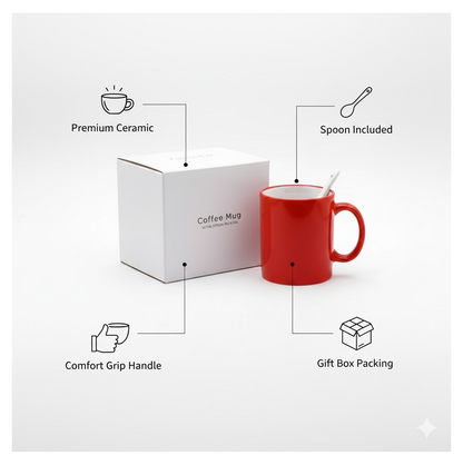 Coffee Mug With Spoon and box packing, Used for Drinking and Taking Coffees