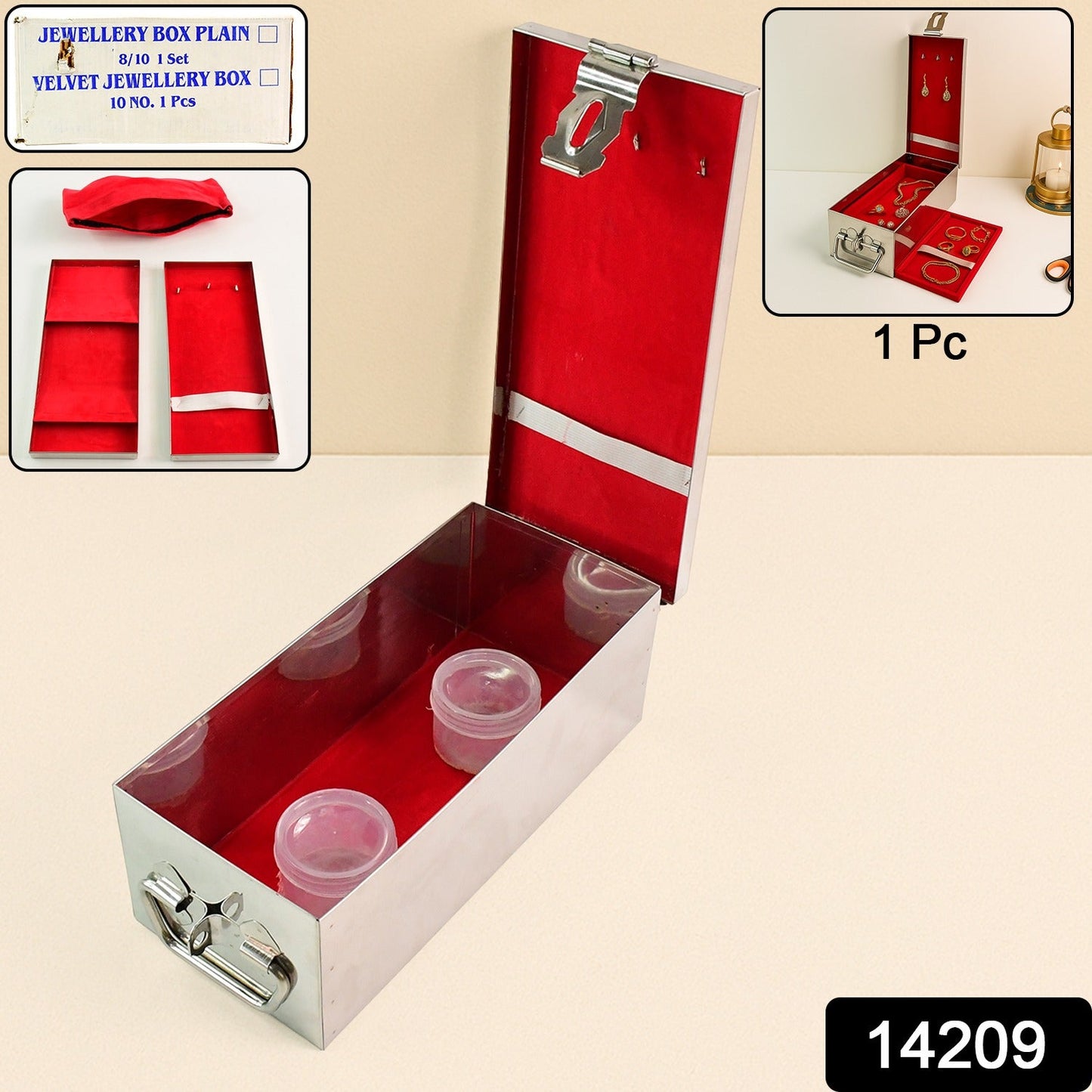 Velvet Shell Premium Steel Jewellery Case