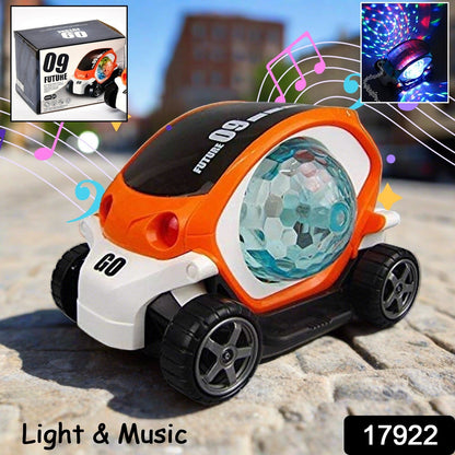 360° Rotating Stunt Car Toy – Bump & Go (1 Pc, Battery Not Included)