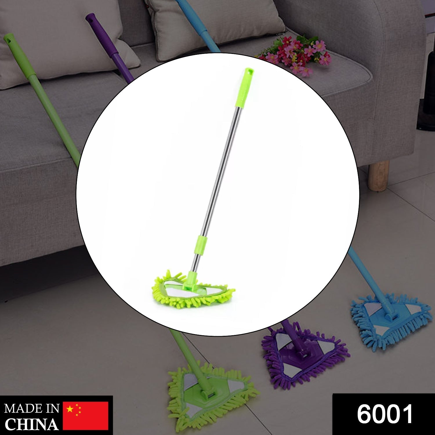 Steel handle triangle mop