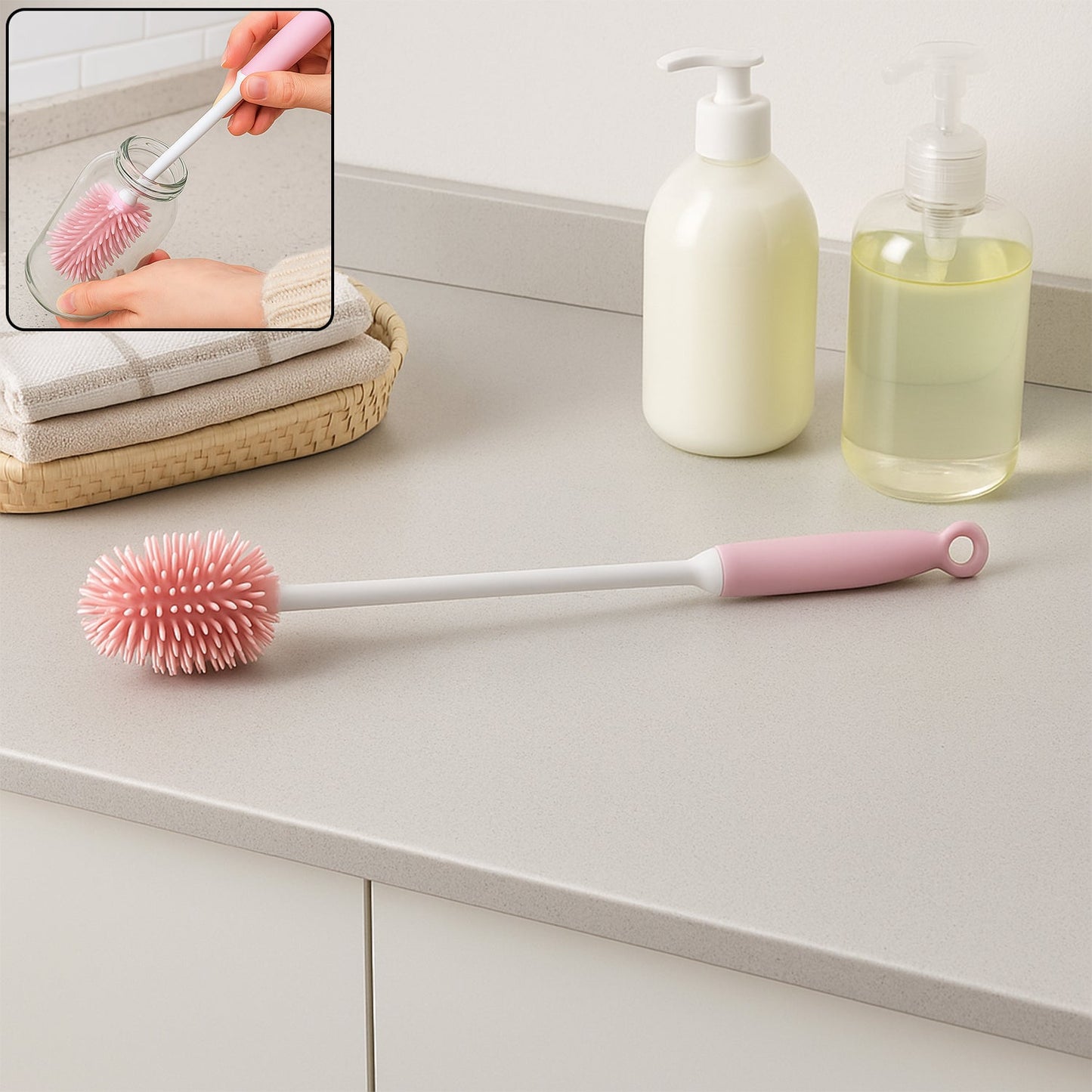 Silicone Bottle Brush Cleaner Brush for Hydro Flask/Vacuum Bottle for Water Bottle