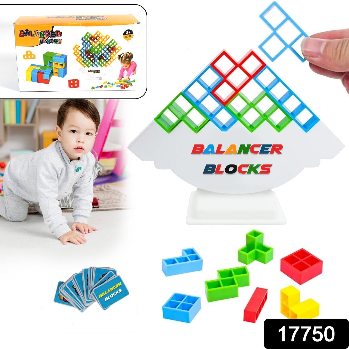 3D Tower Game, Tower Balance Game (16 Pcs Set)