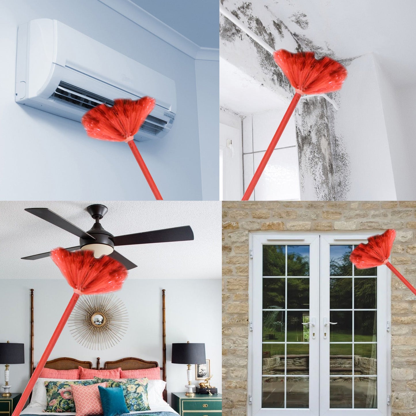 90-inch Metal Extendable Cobweb Brush – Ceiling, Fan & Light Dust Cleaning (MOQ: 3)