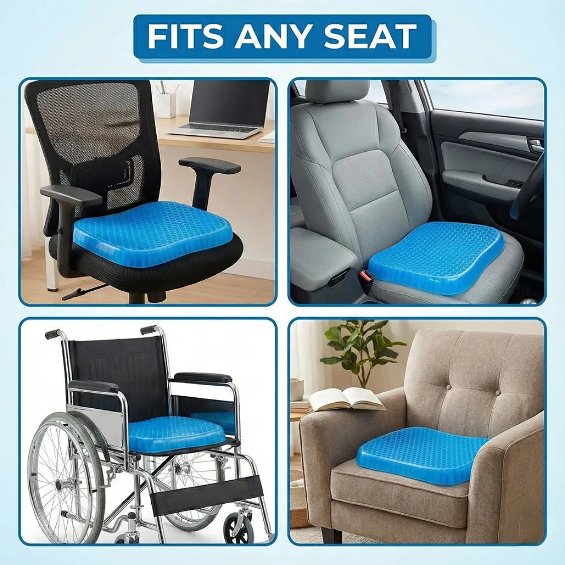 Cushion Seat Flex Pillow, Gel Orthopedic Seat Cushion Pad (Egg Sitter)