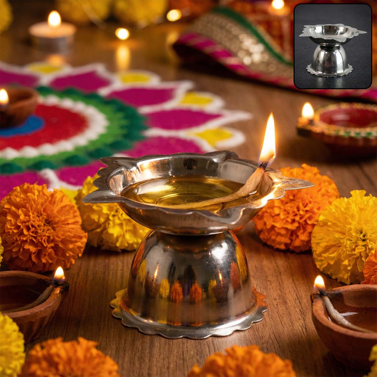 Small sunflower diya stand
