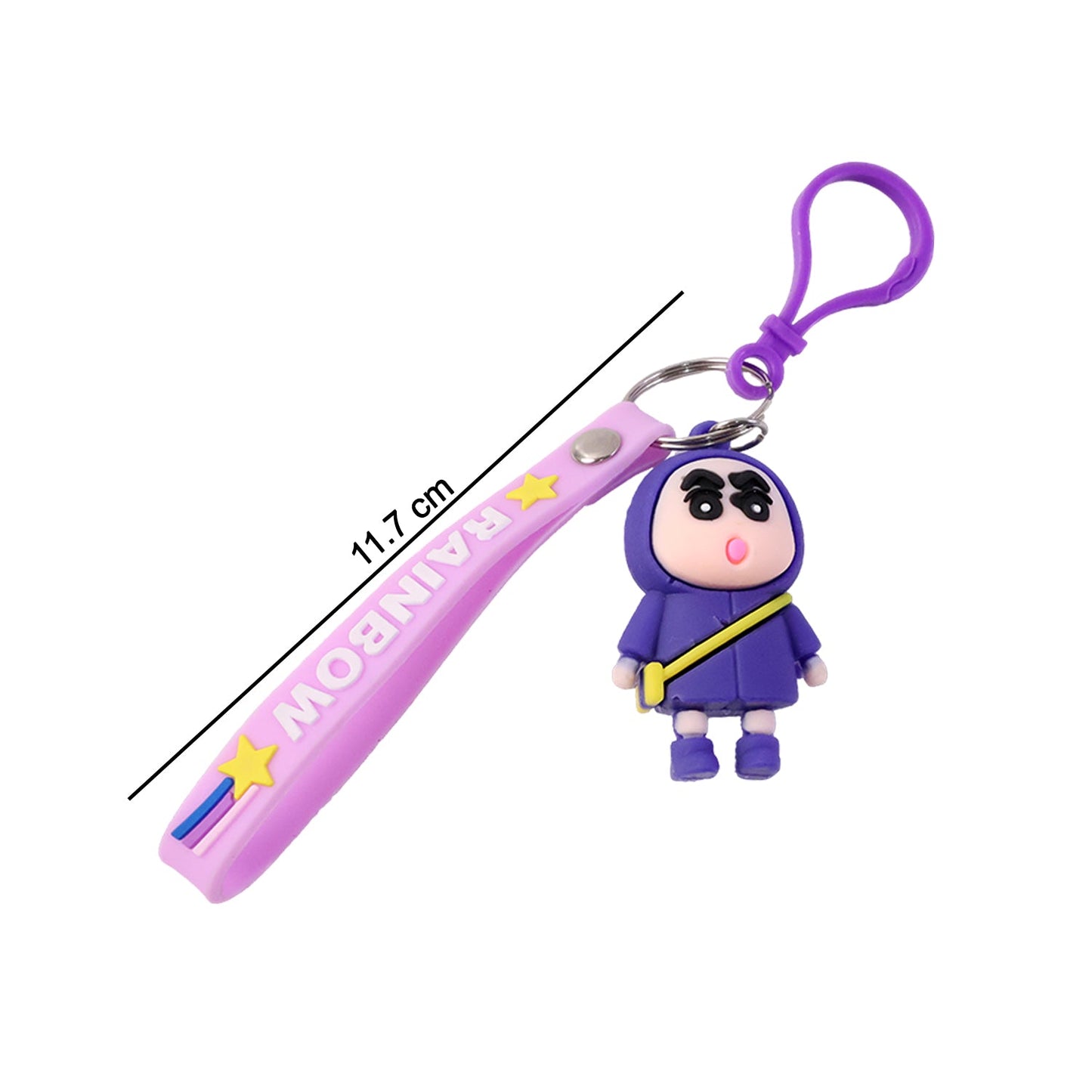 Cute Cartoon Character Silicone Keychain (1 Pc)