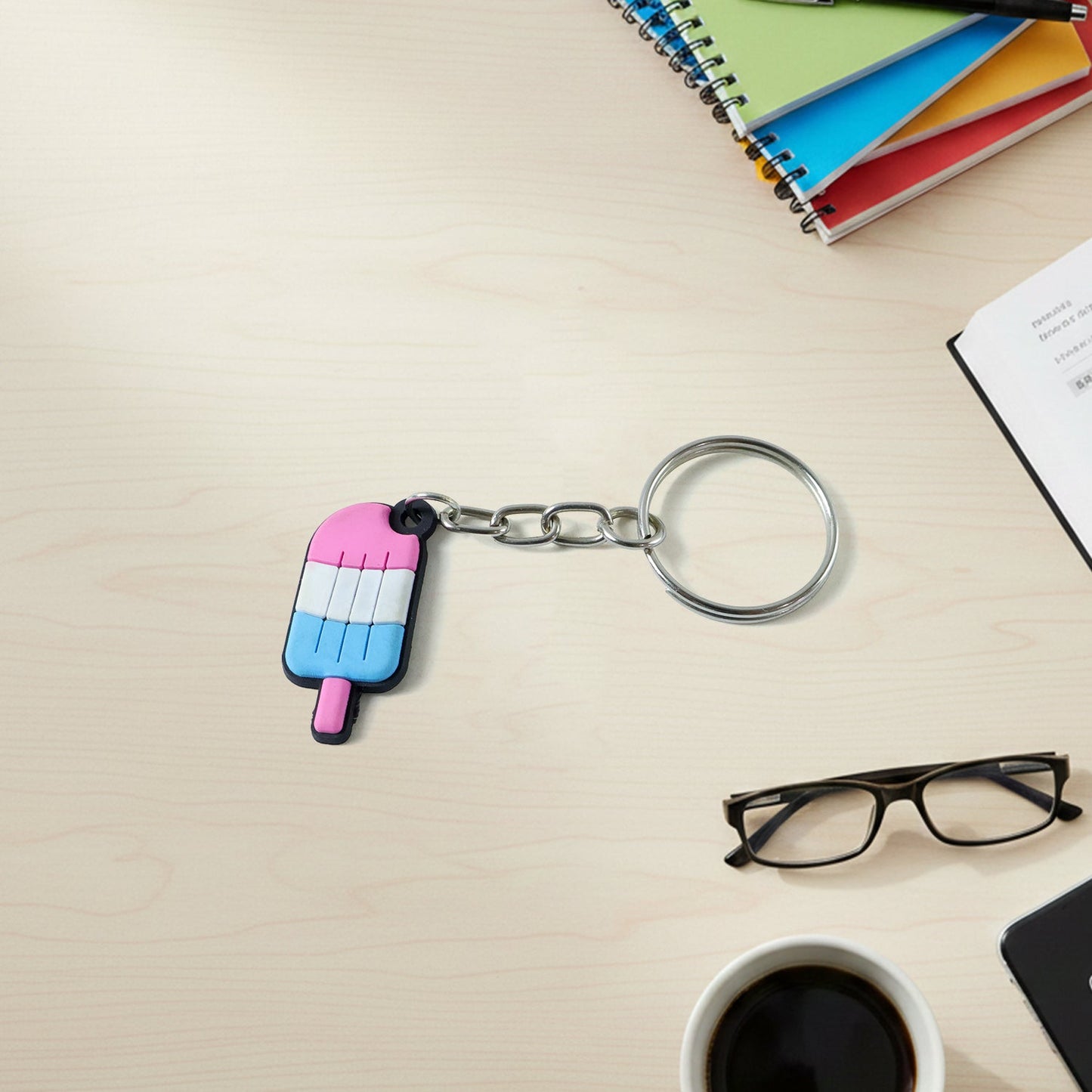Cute Ice Cream Popsicle Shape Cartoon Keychain (1 Pc)