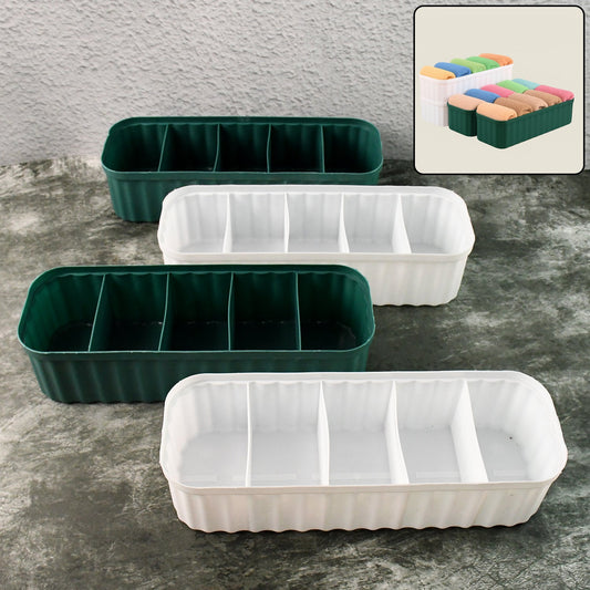 5 Compartments Socks / Handkerchief / Underwear Storage Boxes (pack of 4)