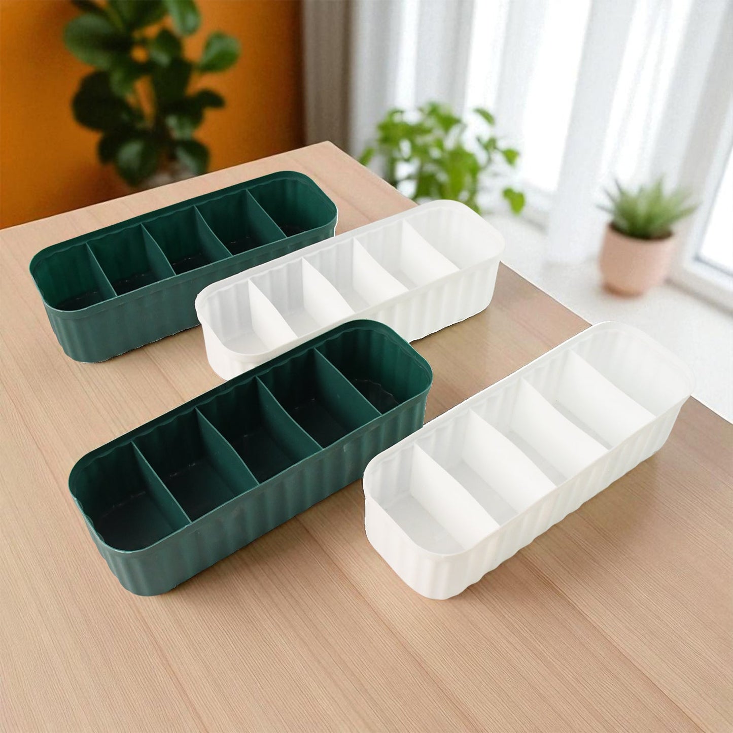 5 Compartments Socks / Handkerchief / Underwear Storage Boxes (pack of 4)