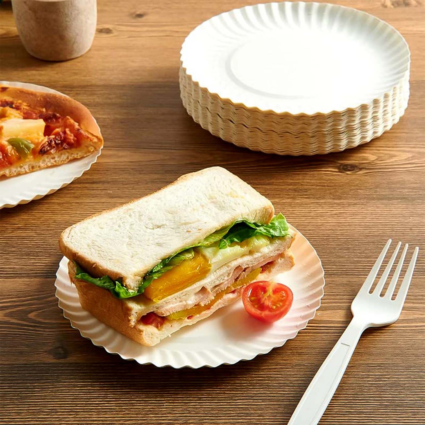 Freshee 7 Inch Round Compostable Paper Plate - 25 Pcs Pack