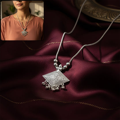 Square floral pendant
