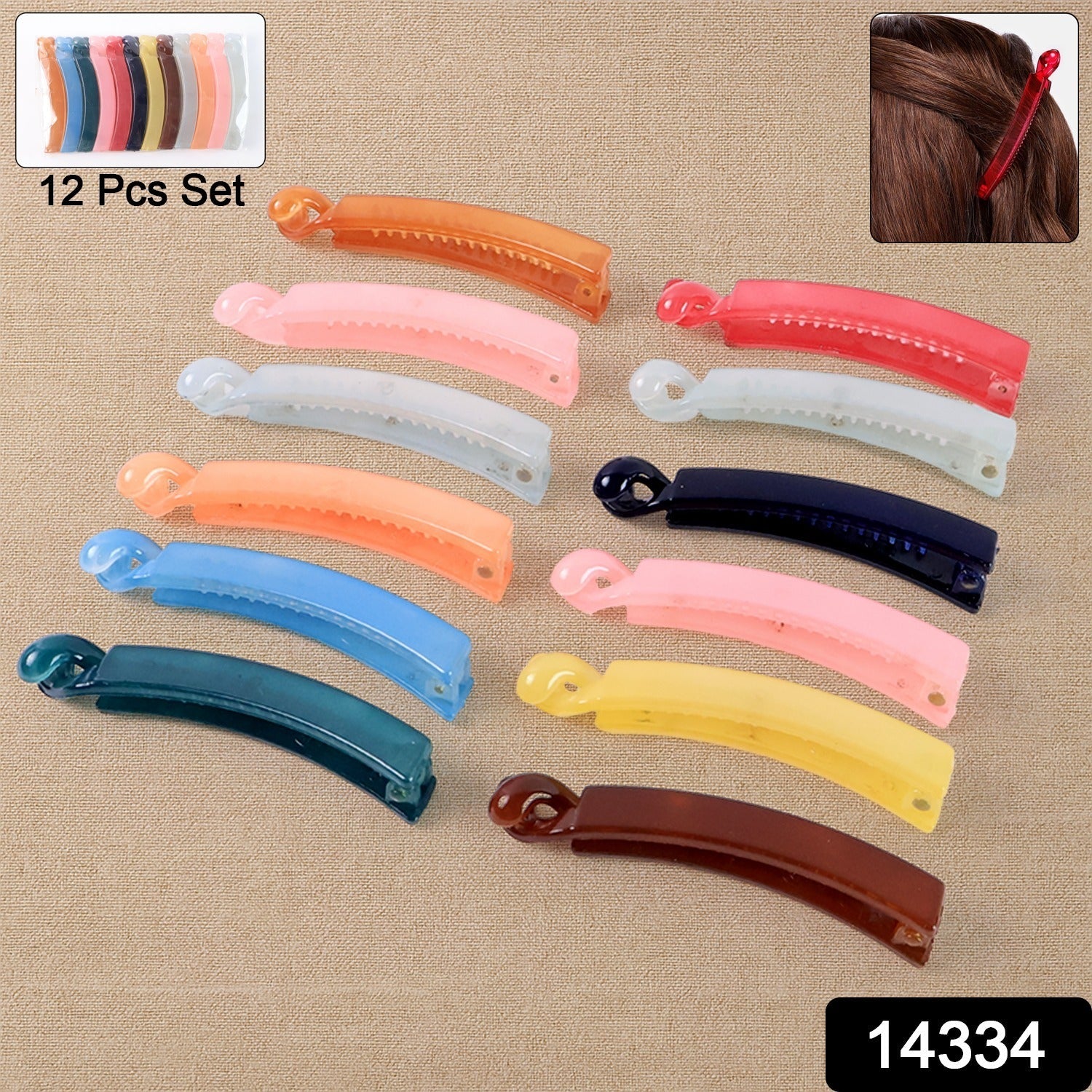 Multicolor Banana Hair Clip Collection 