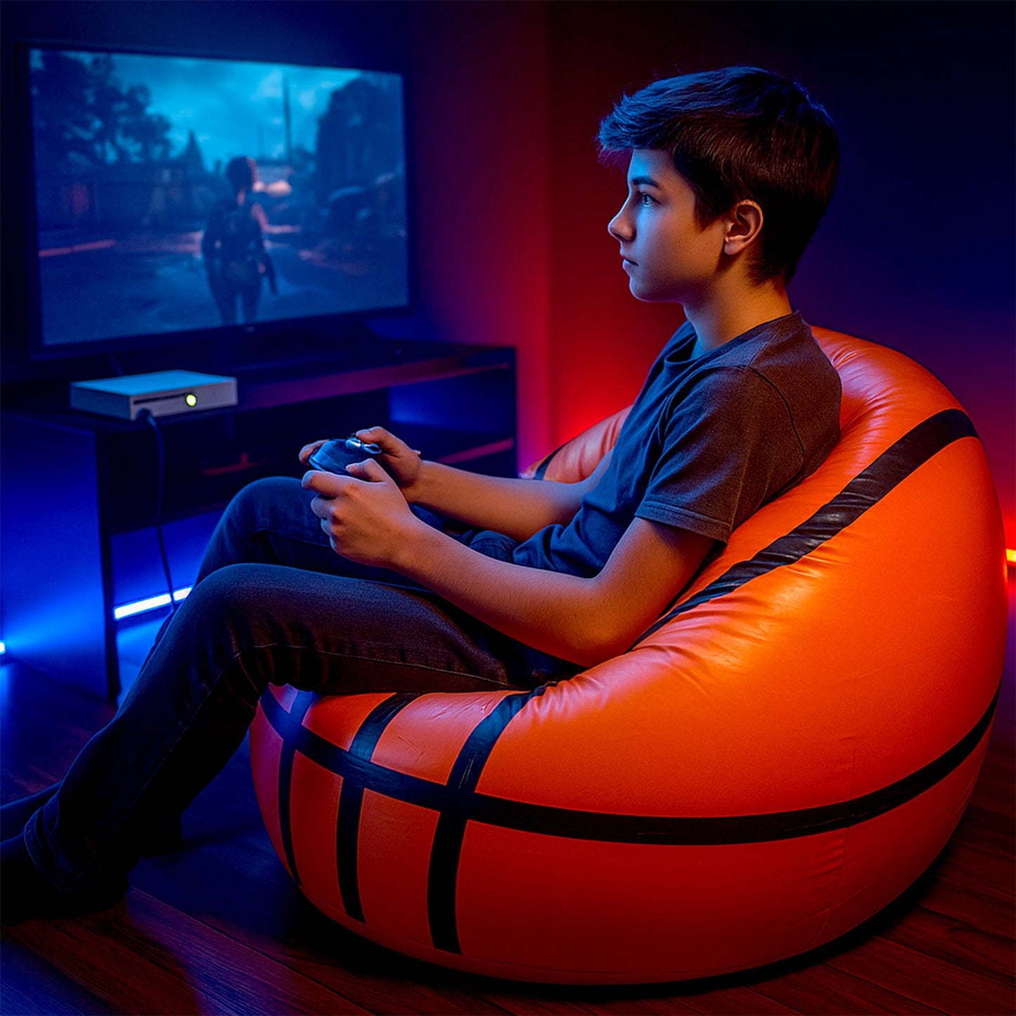Foldable Cartoon Style  Sofa Chair Ball Chair for Adults Kids Size 110×85 cm